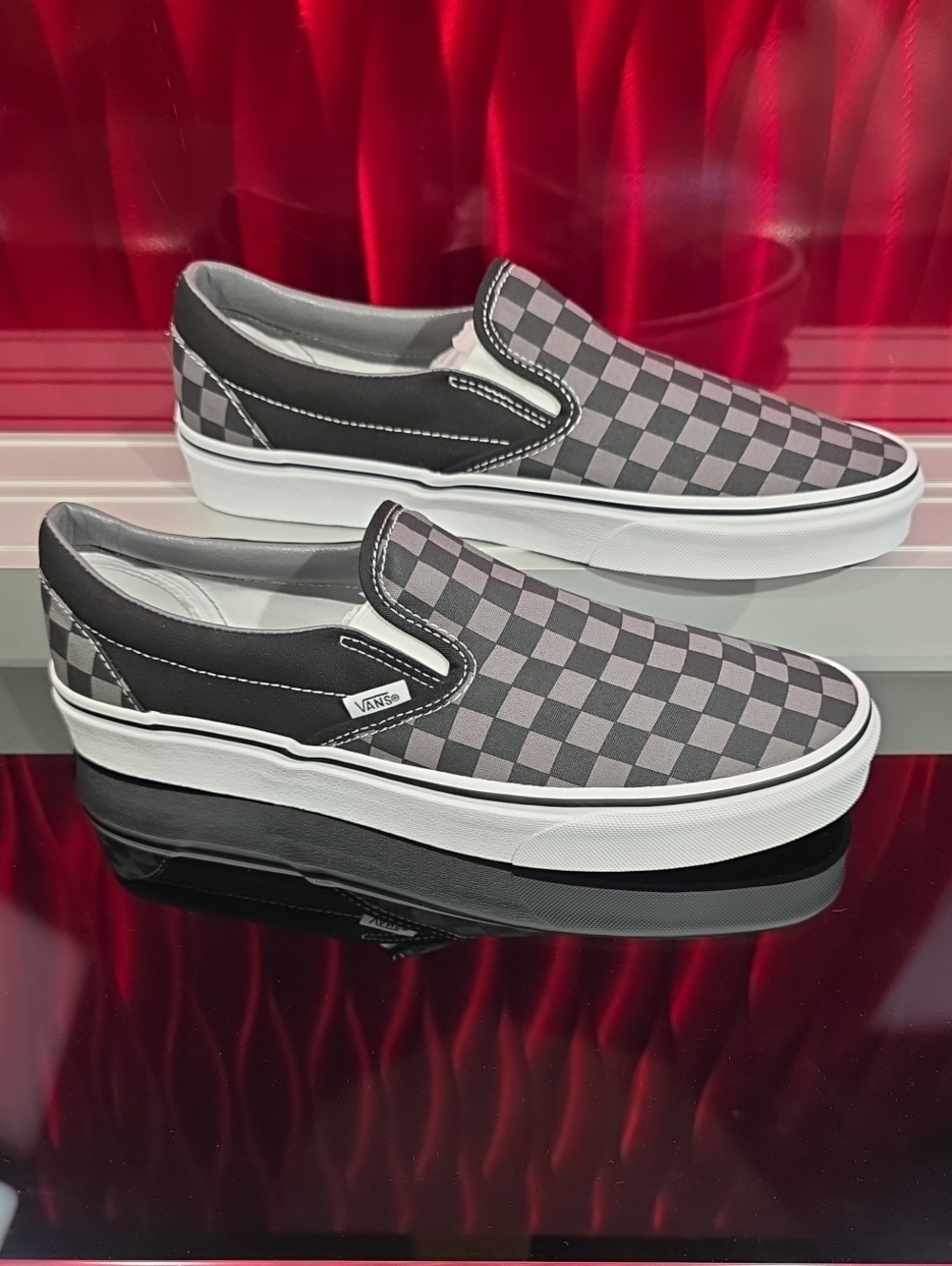 Vans Classic Slip On Black Pewter Checkerboard Men's 10.5 Women's 12.0 New
